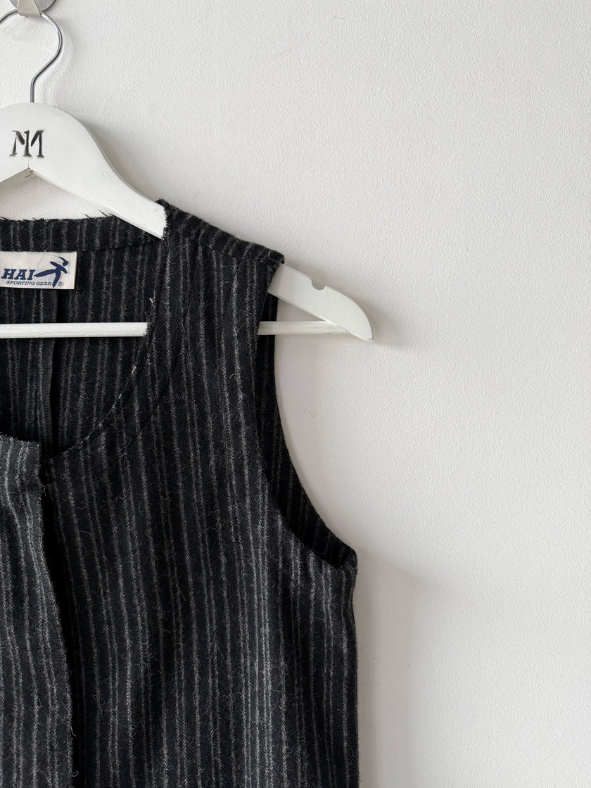 ISSEY MIYAKE HAI - 1980s PINSTRIPED VEST TOP