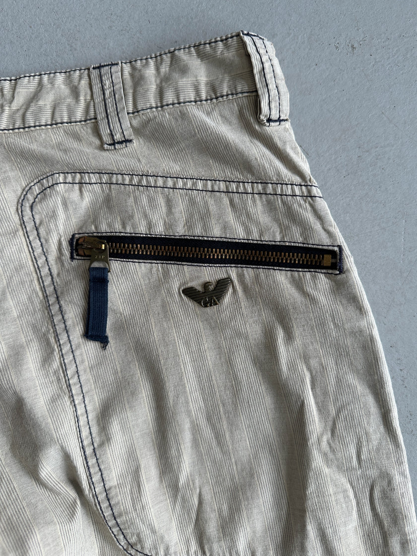 ARMANI JEANS - 1990s CONTRAST STITCHING REGULAR FIT TROUSERS