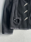 LOUIS VUITTON by MARC JACOBS - A/W 2004 CROP FIT WOOL BLAZER WITH LEAF BUTTONS DETAIL