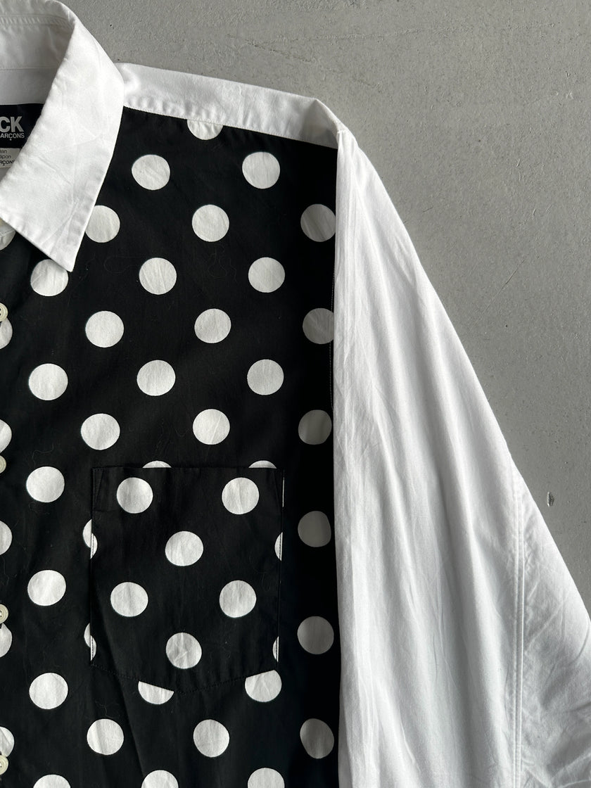 COMME DES GARÇONS BLACK - S/S 2011 POLKA DOTS FRONT PANEL LONG SLEEVE SHIRT