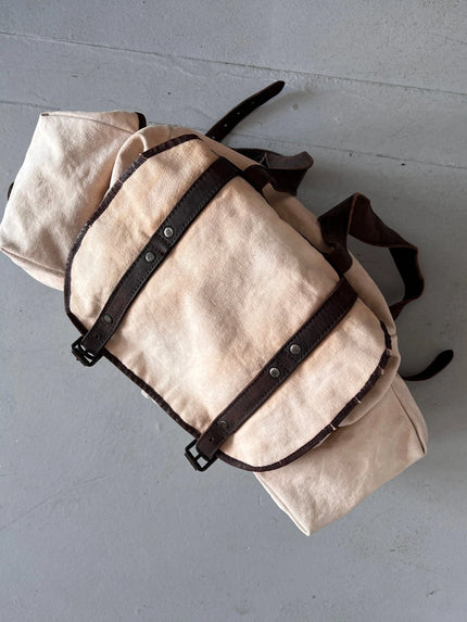 DOLCE & GABBANA CANVAS RUCKSACK WITH LEATHER DETAILS