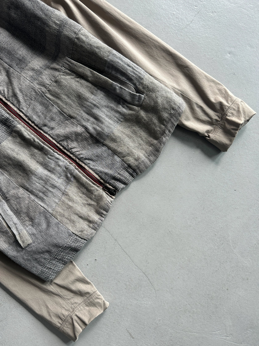 DIESEL - 2000s LINEN ZIPPED JACKET