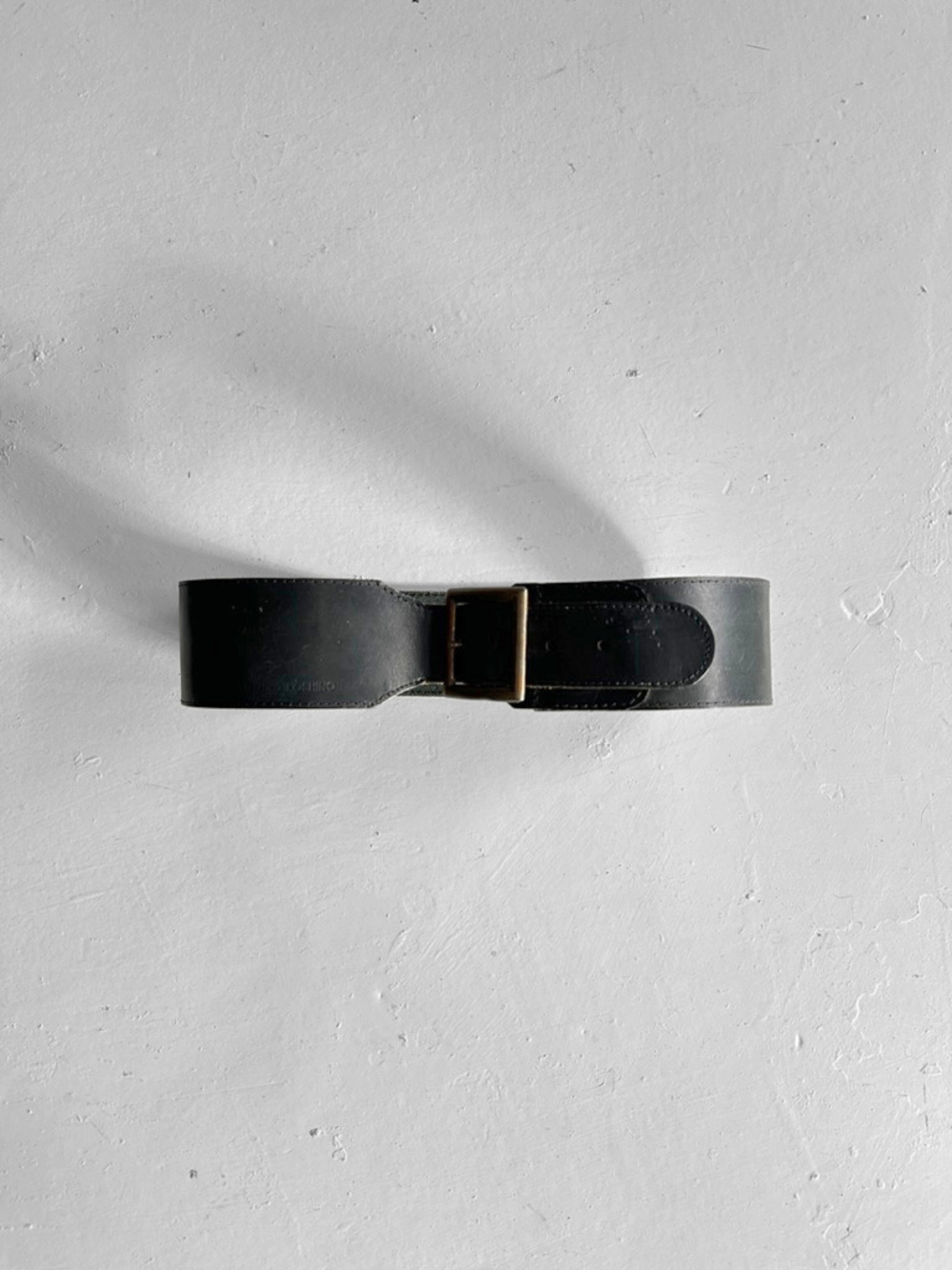 MICHIKO KOSHINO - 1990s LEATHER WAIST BELT