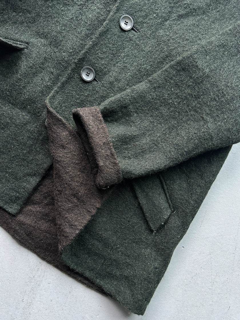 ISSEY MIYAKE - F/W 1995 CONTRASTING COLLAR FELTED WOOL JACKET