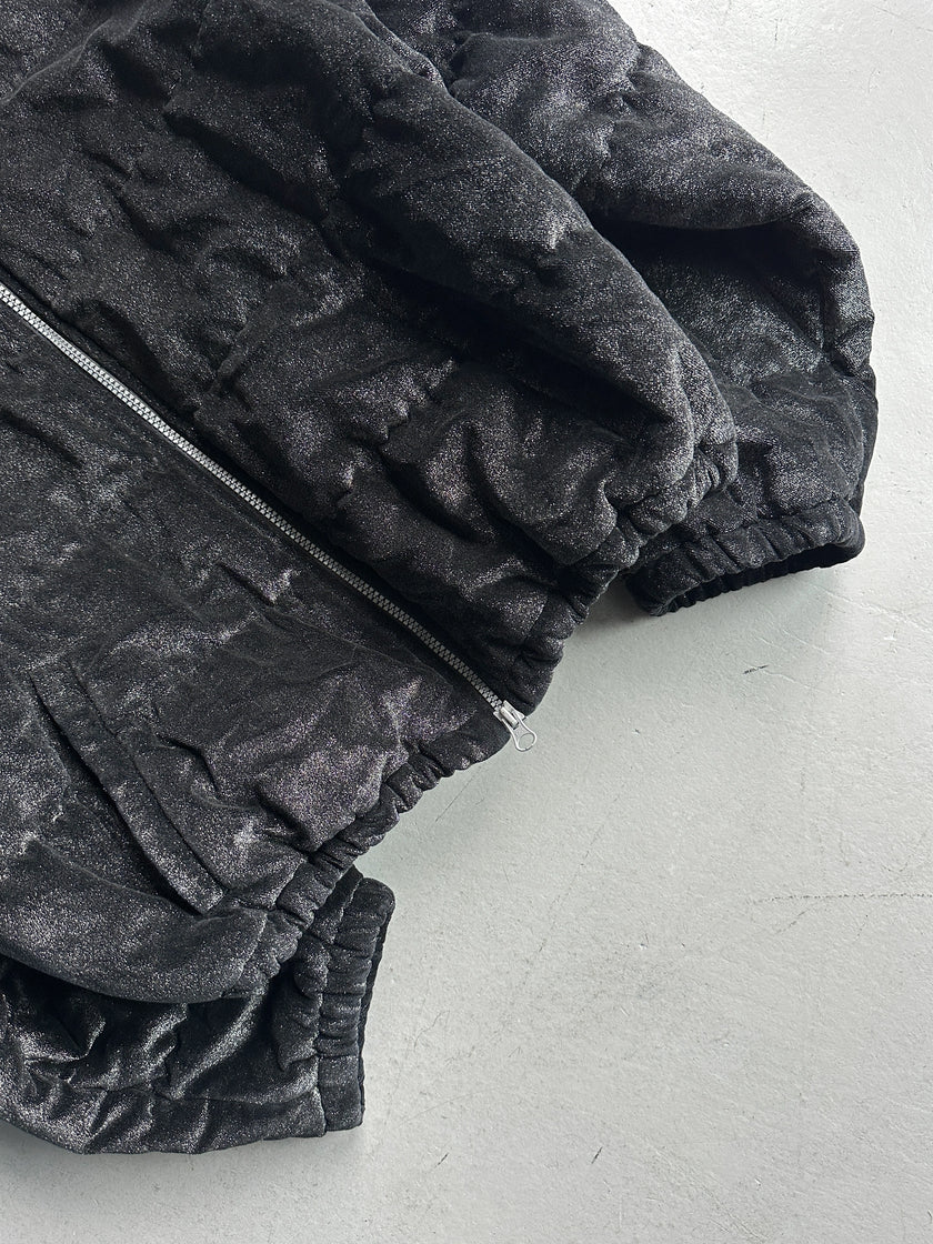 ARMANI JEANS - 2000s CROP FIT GLITTER PUFFER  BOMBER JACKET