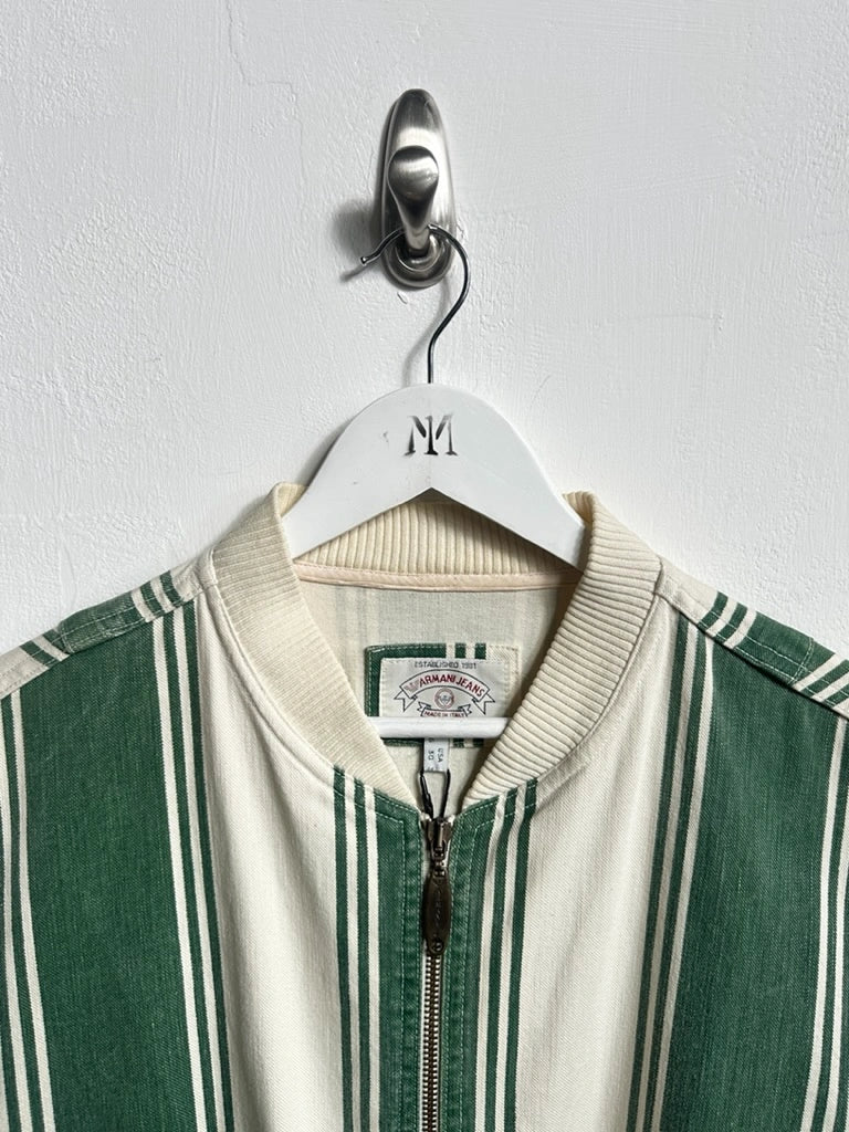 ARMANI JEANS - S/S 1992-1993 STRIPED COTTON BOMBER JACKET