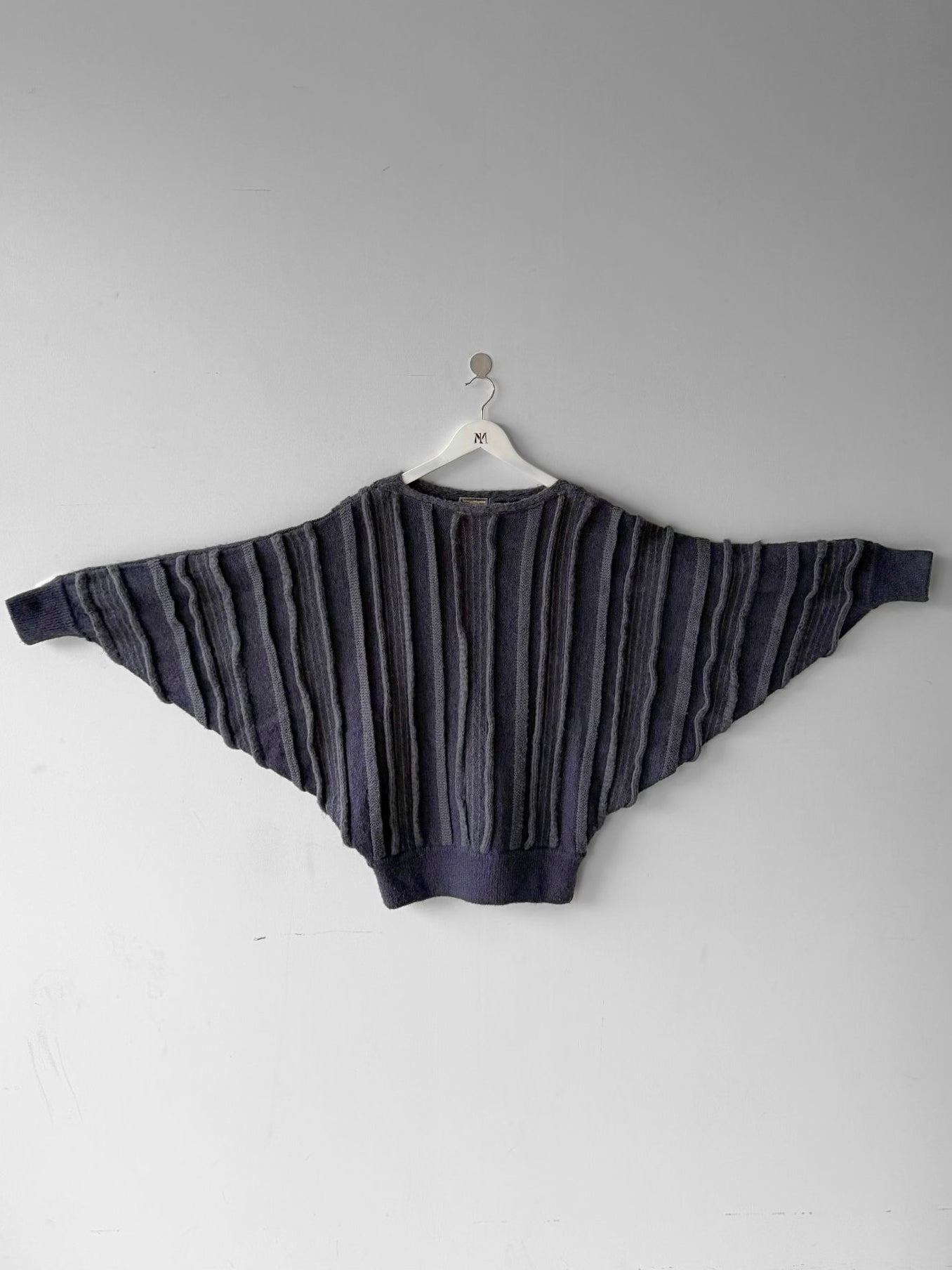ISSEY MIYAKE - 1980s 3D BATWING SLEEVE KNIT JUMPER