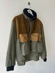 C.P. COMPANY - A/W 1983 LEATHER AND JAPANESE NYLON FIELD BOMBER JACKET