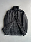 DANIELE ALESSANDRINI - 2000s RIBBED KNIT BELTED NECK COLLAR TECHNICAL JACKET WITH ASYMMETRICAL ZIP FRONT
