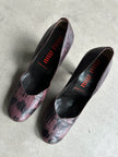 MIU MIU - 1990s SNAKE PRINT SQUARE TOE PUMPS