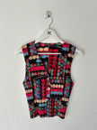ISSEY MIYAKE - S/S 2007 COLOURFUL BILLIARDS PLEATED BUTTONED VEST TOP