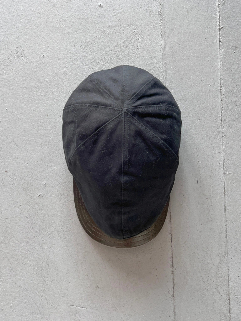 GIORGIO ARMANI 1990s FLAT CAP WITH LEATHER DETAILS
