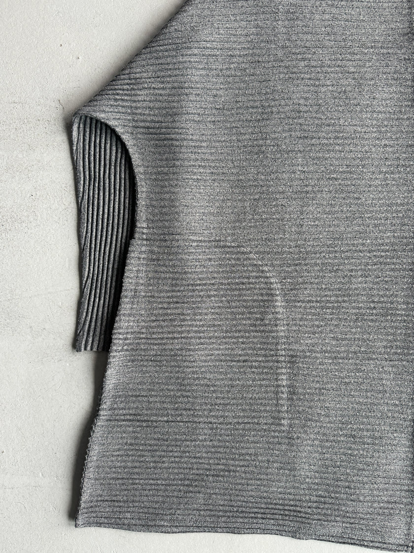 ISSEY MIYAKE - 2000s FUNNEL NECK PLEATED CARDIGAN