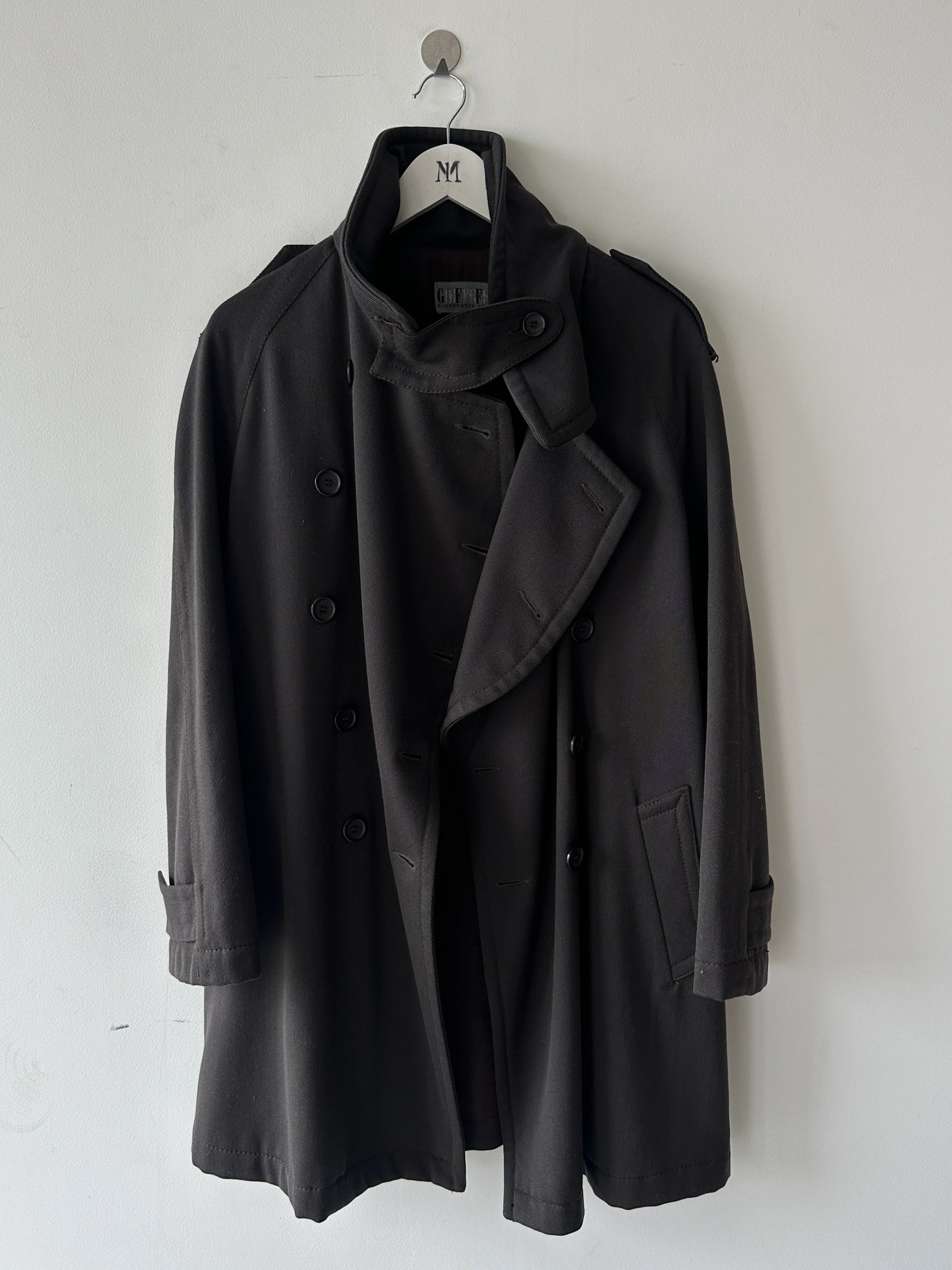GIANFRANCO FERRÉ - 1990s DROPPED SHOULDERS FUNNEL NECK COAT