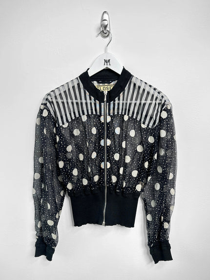 MARITHÉ + FRANÇOIS GIRBAUD x CLOSED - 1980s PANELED WAIST SHEER ZIPPED JACKET