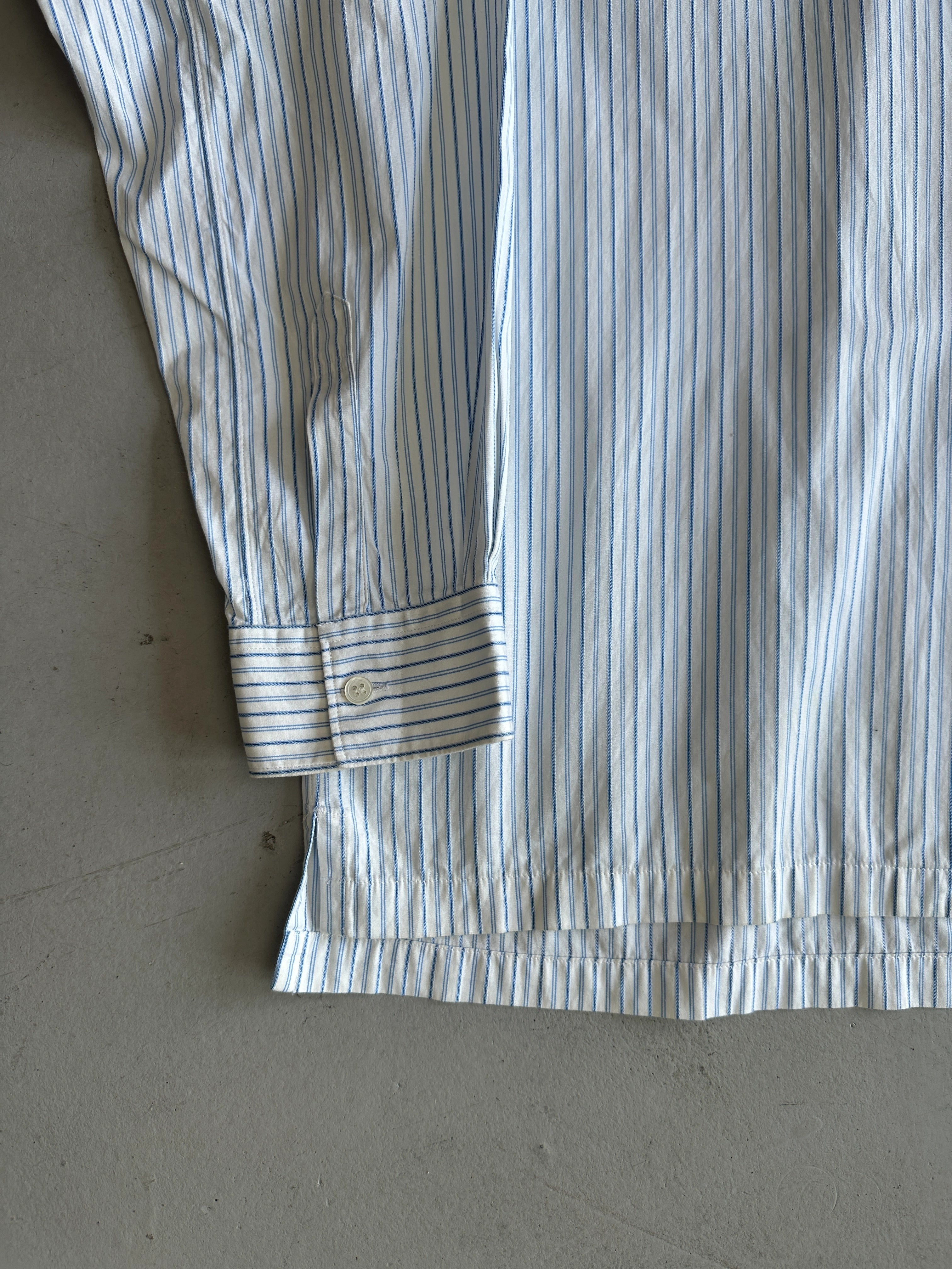 COMME DES GARÇONS - F/W 2009 OVERSIZED STRIPED SHIRT WITH ZIP CONTRASTING PANEL