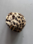 GIORGIO ARMANI 1990s LEOPARD PRINT FAUX FUR CLOCHE HAT