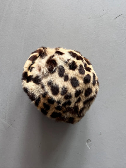 GIORGIO ARMANI 1990s LEOPARD PRINT FAUX FUR CLOCHE HAT