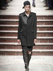 YOHJI YAMAMOTO - F/W 2002 PANELLED CASHMERE BLEND COAT WITH CONTRASTING LEATHER PANELS