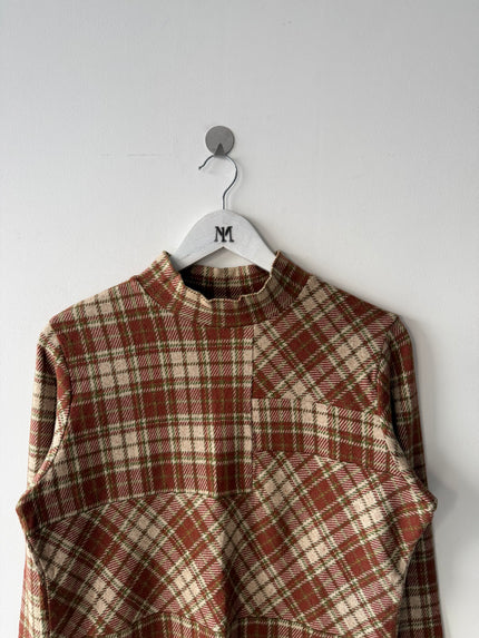 ISSEY MIYAKE HAI - 1980s LONG SLEEVE CHECKED TOP