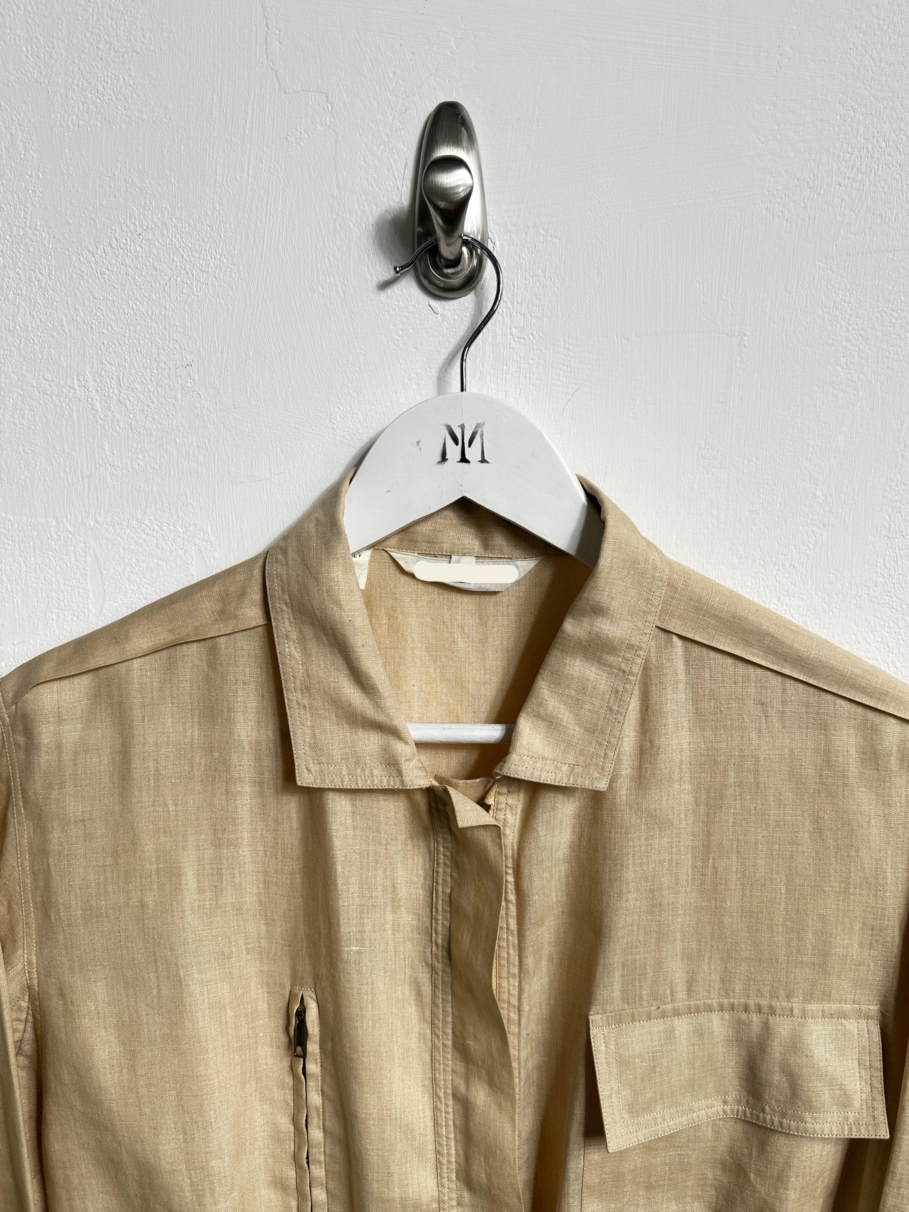 ITALIAN LABEL 1980s LINEN BLOUSON JACKET