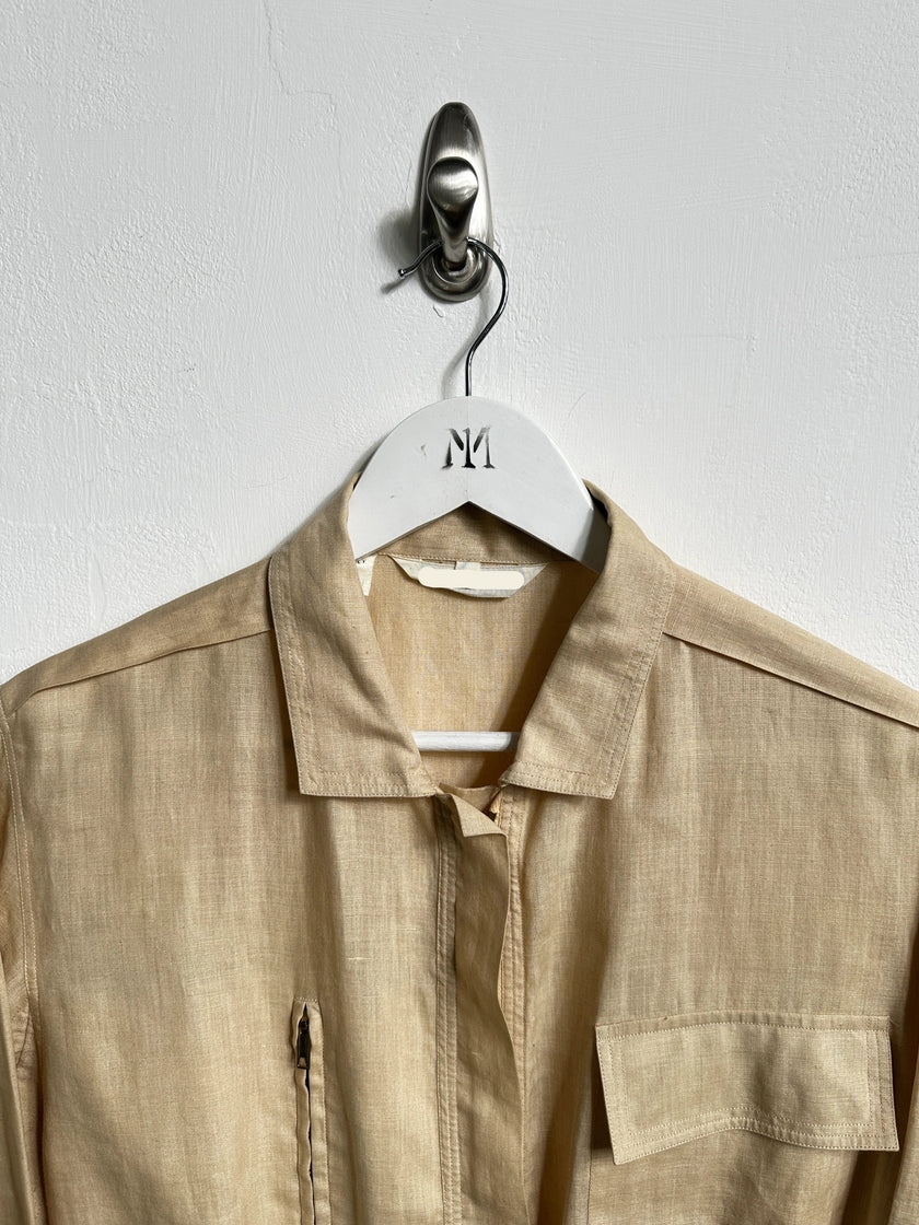 ITALIAN LABEL 1980s LINEN BLOUSON JACKET