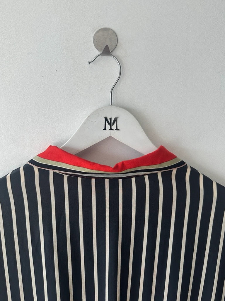 ITALIAN LABEL 1980s BOXY FIT SILK POLO T-SHIRT