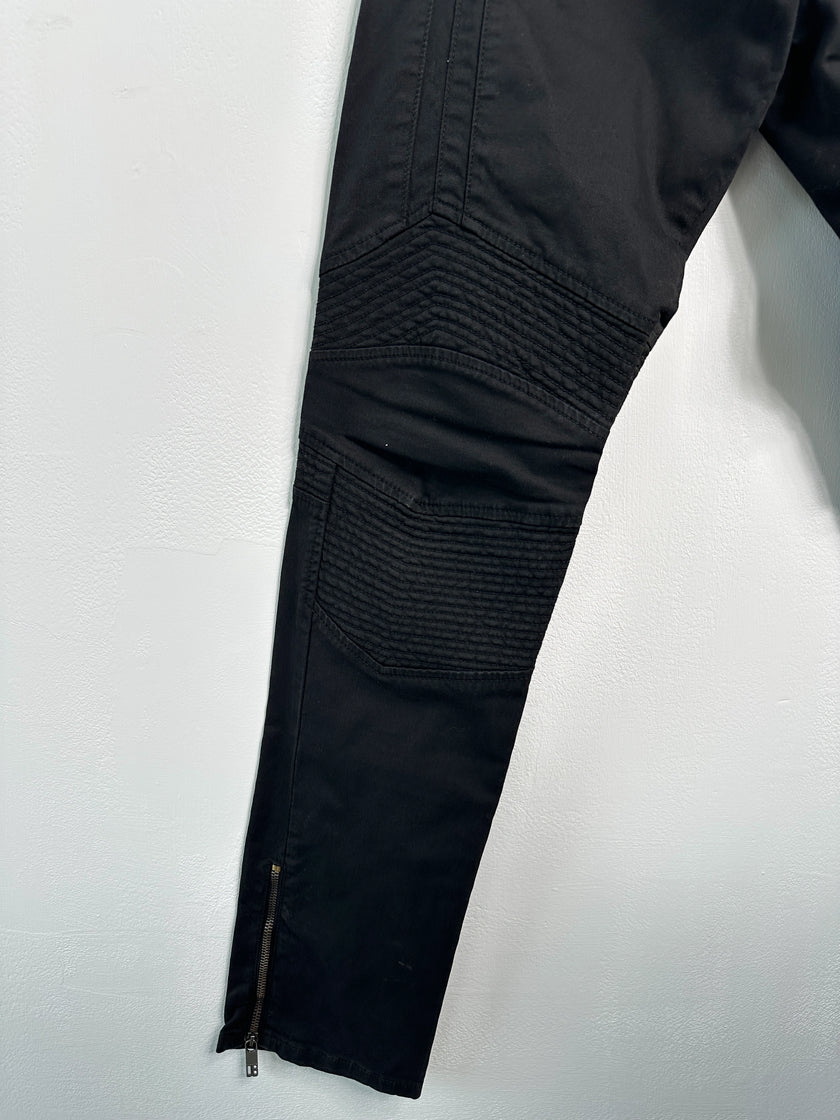 DIRK BIKKEMBERGS - early 2000s BIKER TROUSERS WITH ZIP DETAILS