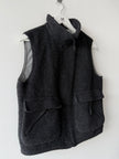 ARMANI JEANS - 1990s FUZZY HAIR ZIPPED VEST GILET