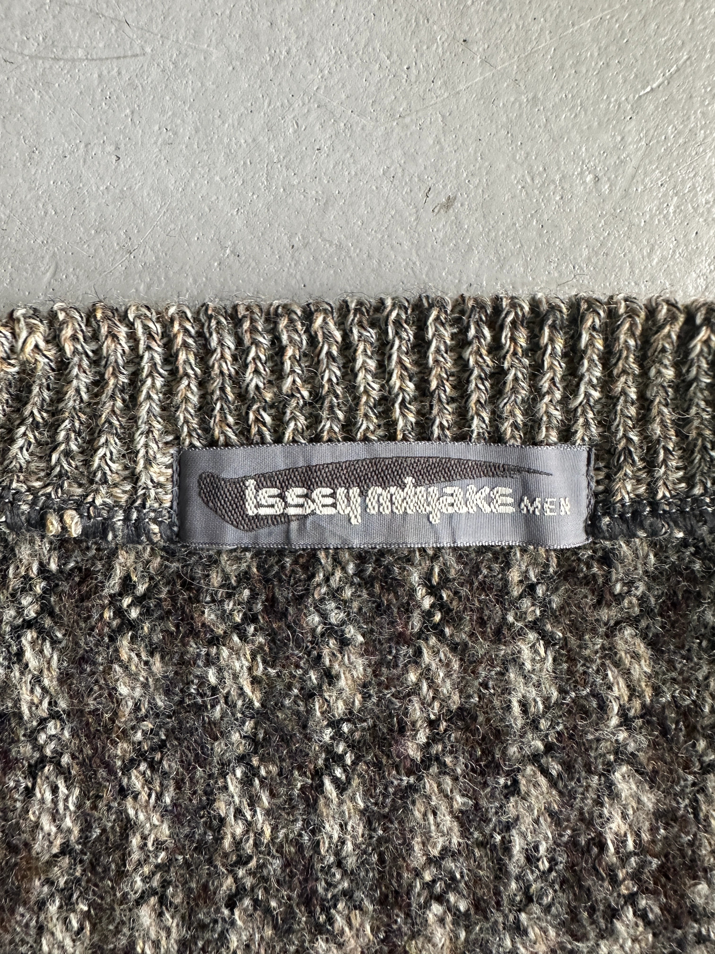 ISSEY MIYAKE - 1980s V NECK CHUNKY KNIT BOXY FIT JUMPER