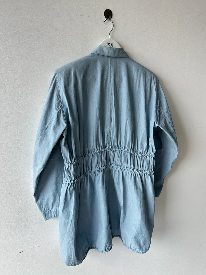 ISSEY MIYAKE - 1980s DOUBLE BREASTED BLAZER WITH ELASTICATED DETAILS AT BACK