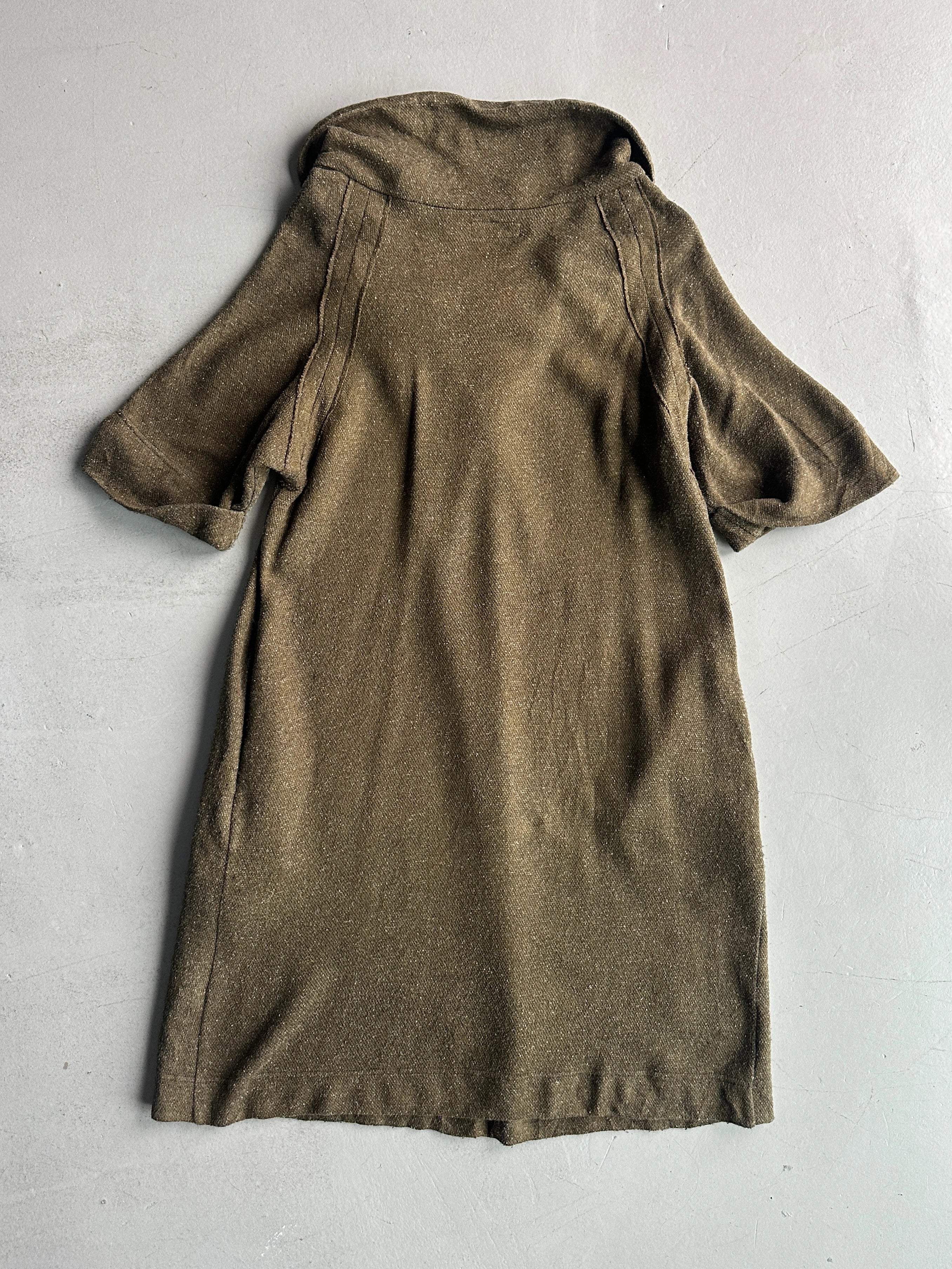 YOHJI YAMAMOTO Y's - A/W 2017 SHORT SLEEVE DRESS WITH FRONT PLEAT