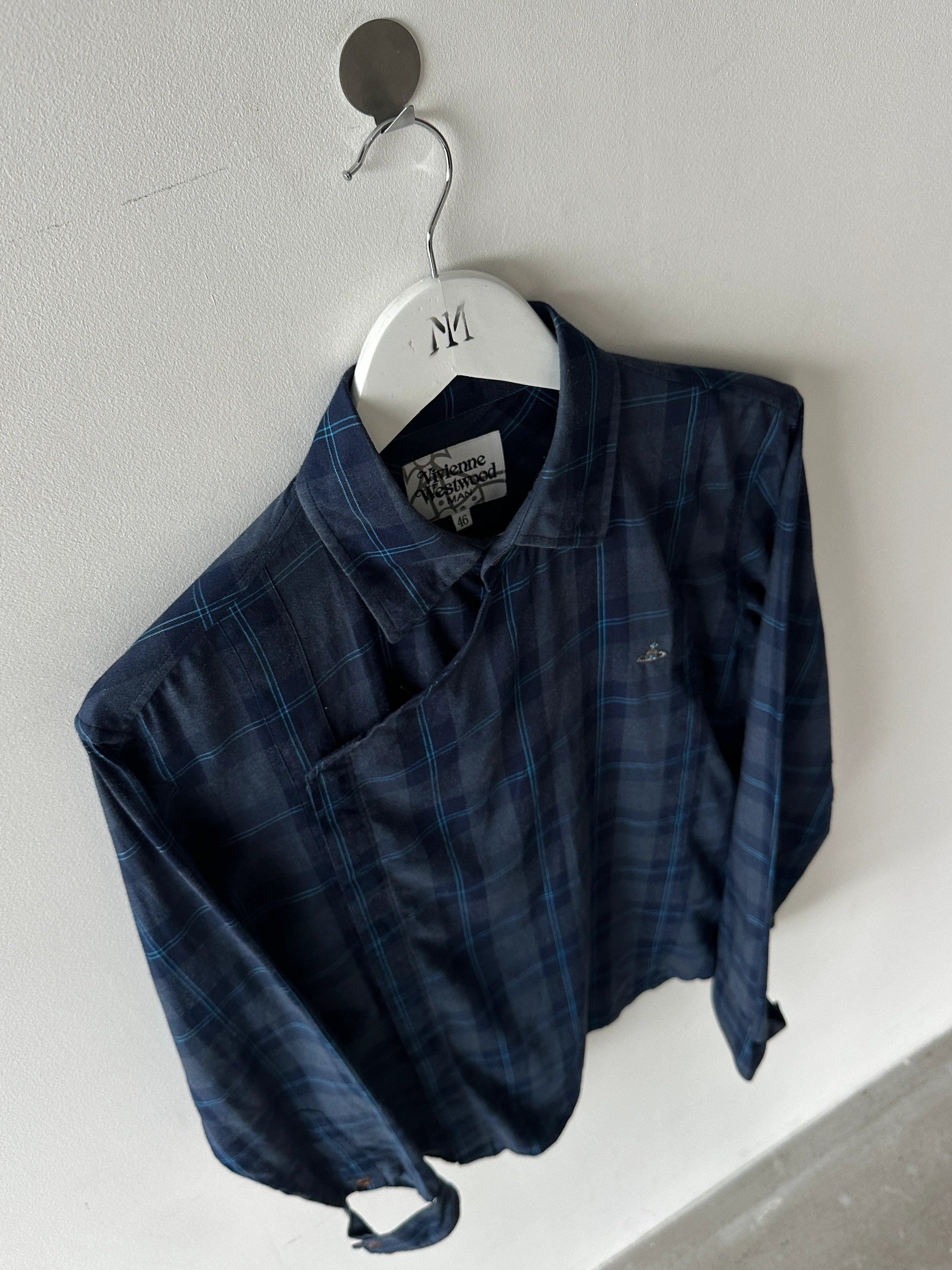 VIVIENNE WESTWOOD - 2000s PLAID SHIRT WITH ASYMMETRICAL PANEL