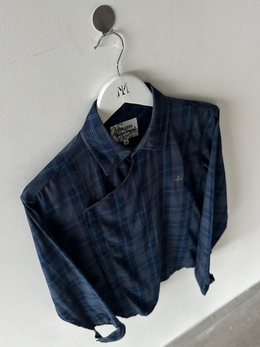 VIVIENNE WESTWOOD - 2000s PLAID SHIRT WITH ASYMMETRICAL PANEL