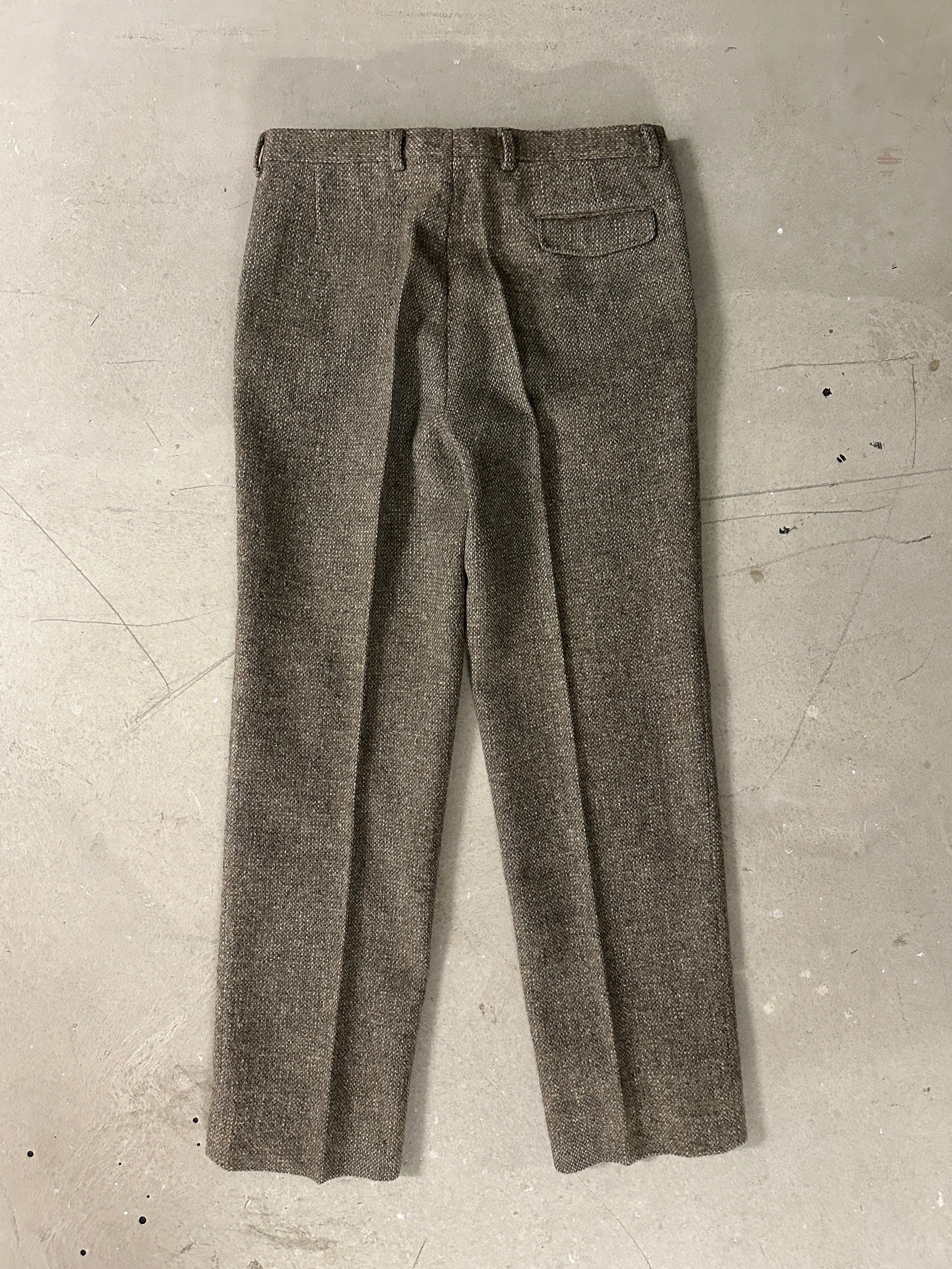 VALENTINO - 1980s FRONT PLEATS TWEED TROUSERS
