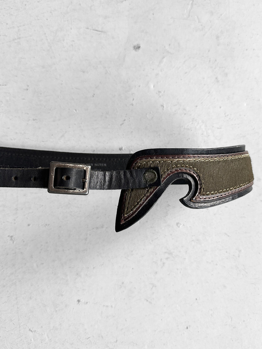 DRIES VAN NOTEN - F/W 2002 PONY HAIR LEATHER BELT
