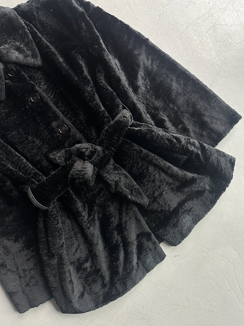 ARMANI JEANS - F/W 1996 FAUX SHEARLING JACKET WITH BELT AT WAIST