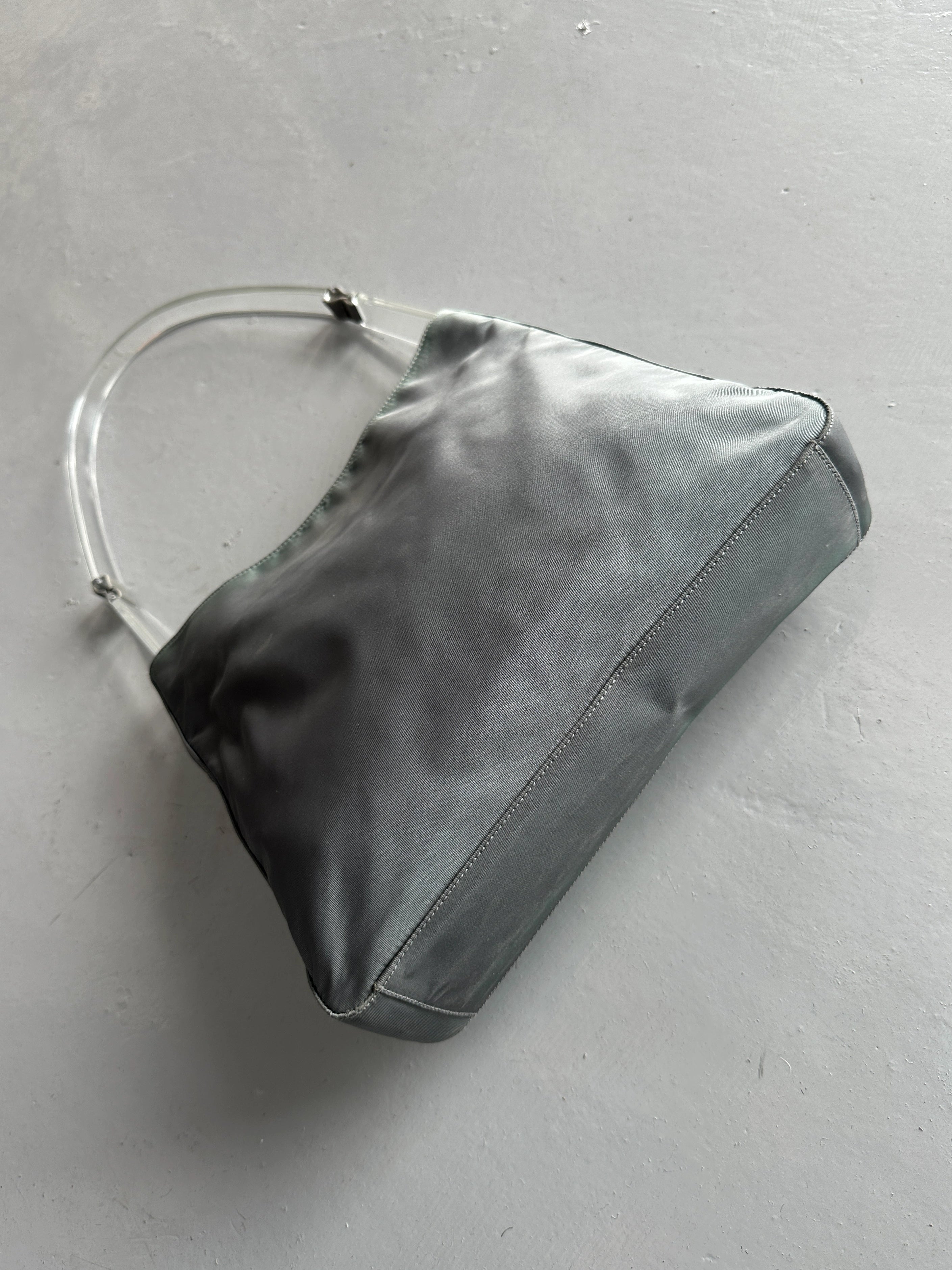 PRADA - S/S 1998 PLEXI HANDLE NYLON SHOULDER BAG