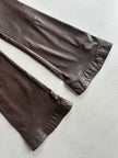 ARMANI JEANS - 2000s WIDE LEG DISTRESSED LEATHER TROUSERS