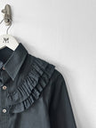 YOHJI YAMAMOTO Y'S - F/W 2016 SHIRT WITH RUFFLED YOKE OVER ONE SHOULDER AND BACK
