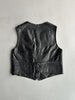 1990s STITCHED PANELING LEATHER VEST