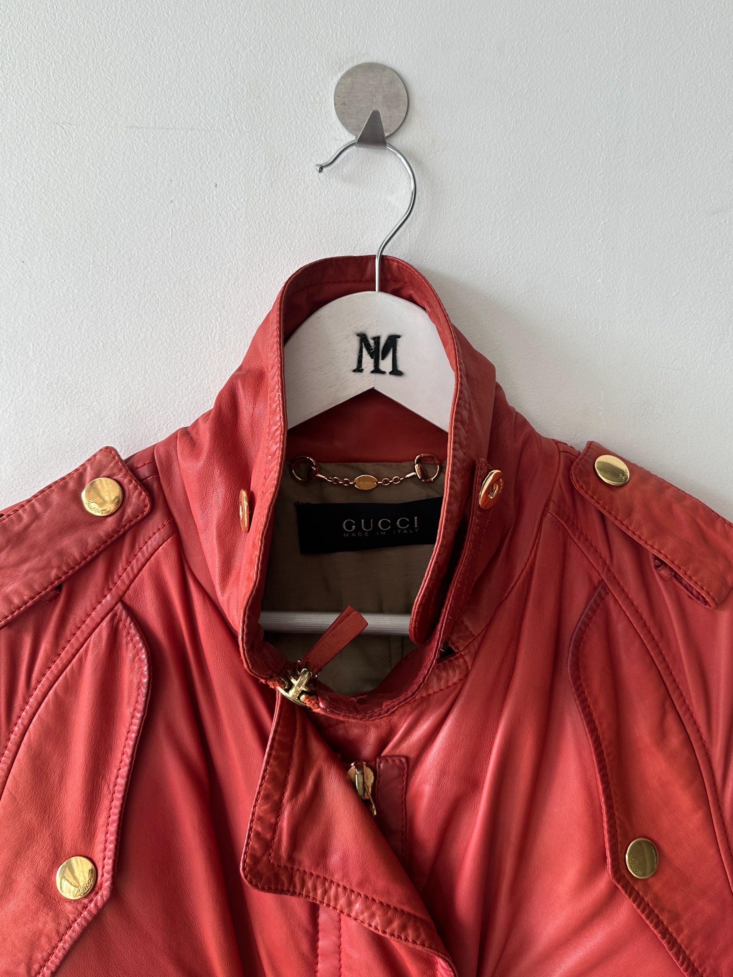 GUCCI - S/S 2009 ROLLED UP SLEEVE SOFT LEATHER BIKER JACKET