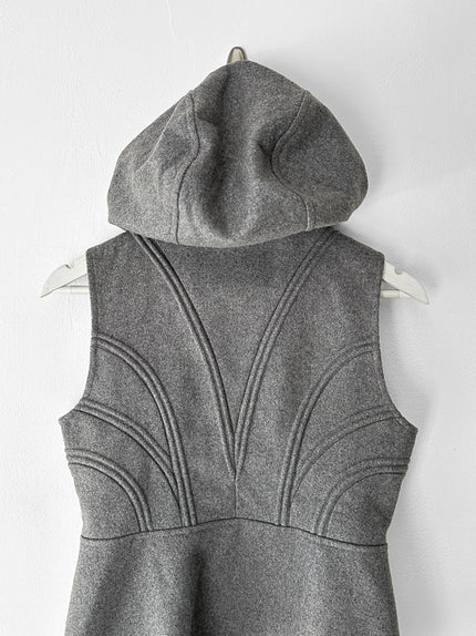 ITALIAN LABEL 2010s ZIPPED HOODED GILET JACKET