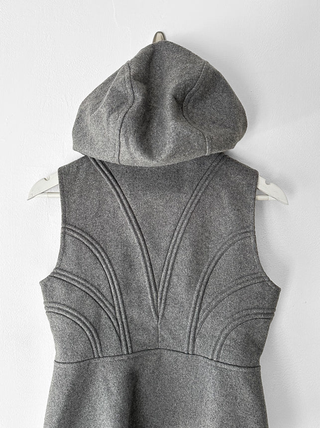ITALIAN LABEL 2010s ZIPPED HOODED GILET JACKET