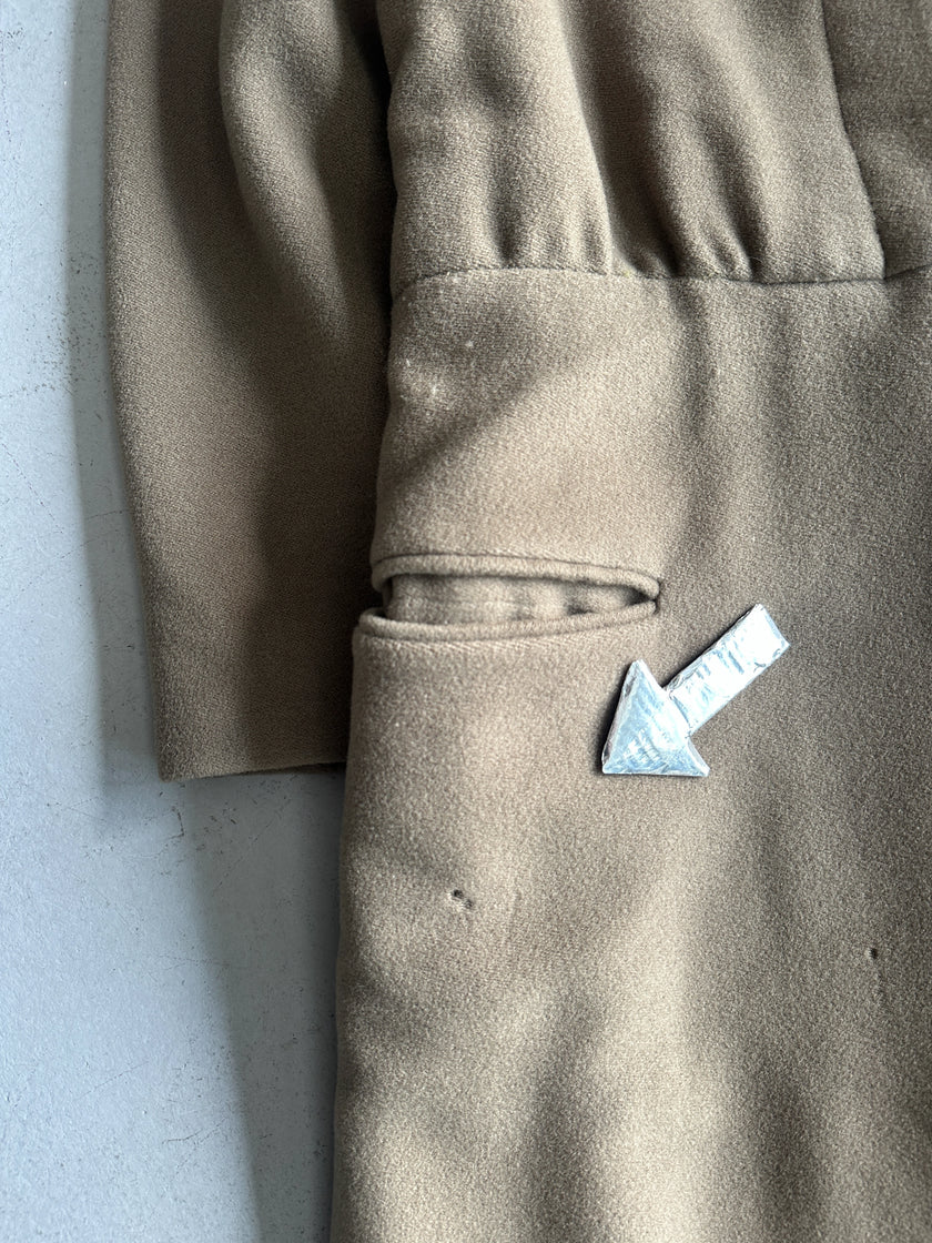 GIORGIO ARMANI - 1990s BELTED COLLARLESS COAT