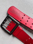 JEAN PAUL GAULTIER - 1990s GRID PERFORATION LEATHER BELT