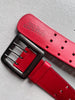 JEAN PAUL GAULTIER - 1990s GRID PERFORATION LEATHER BELT