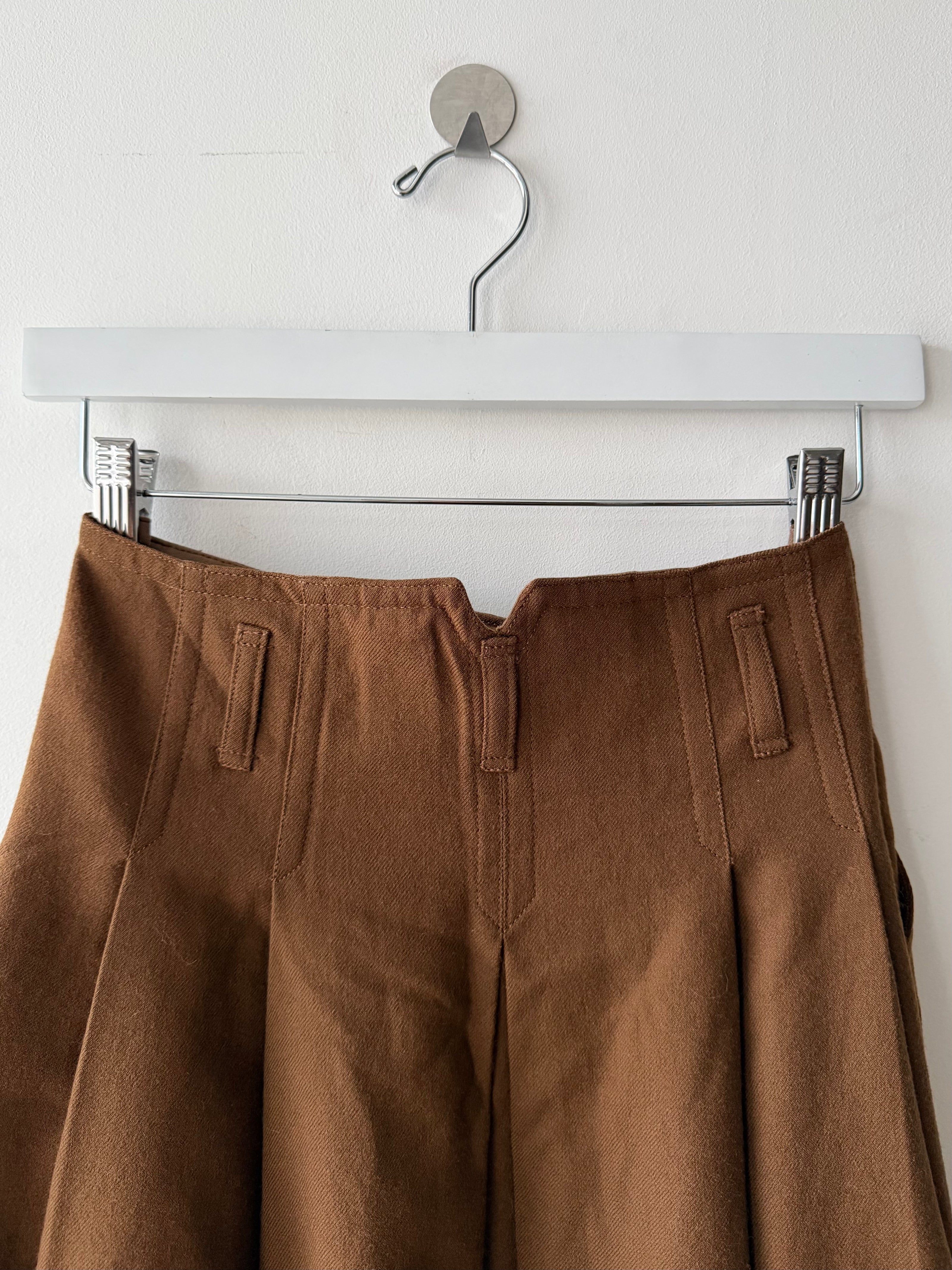 ISSEY MIYAKE SPORT - 1970s PLEATED HIGH WAIST WOOL SKIRT