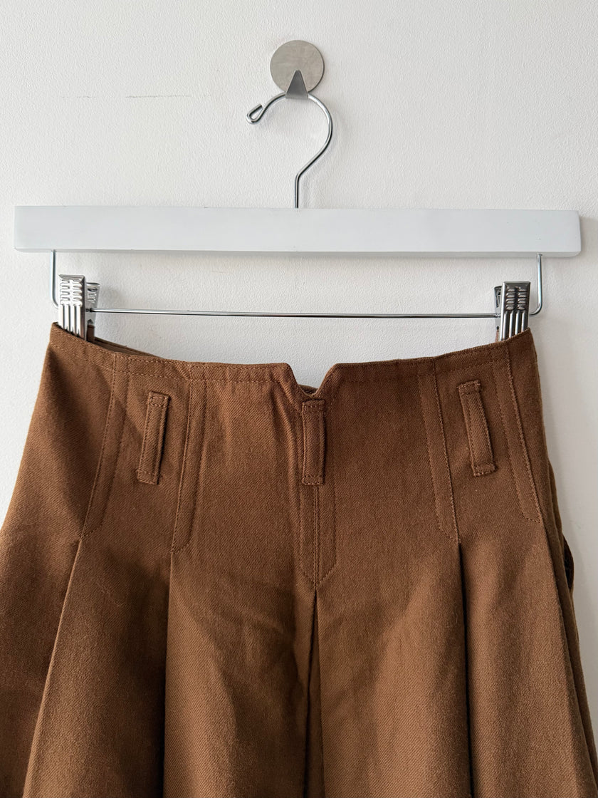 ISSEY MIYAKE SPORT - 1970s PLEATED HIGH WAIST WOOL SKIRT