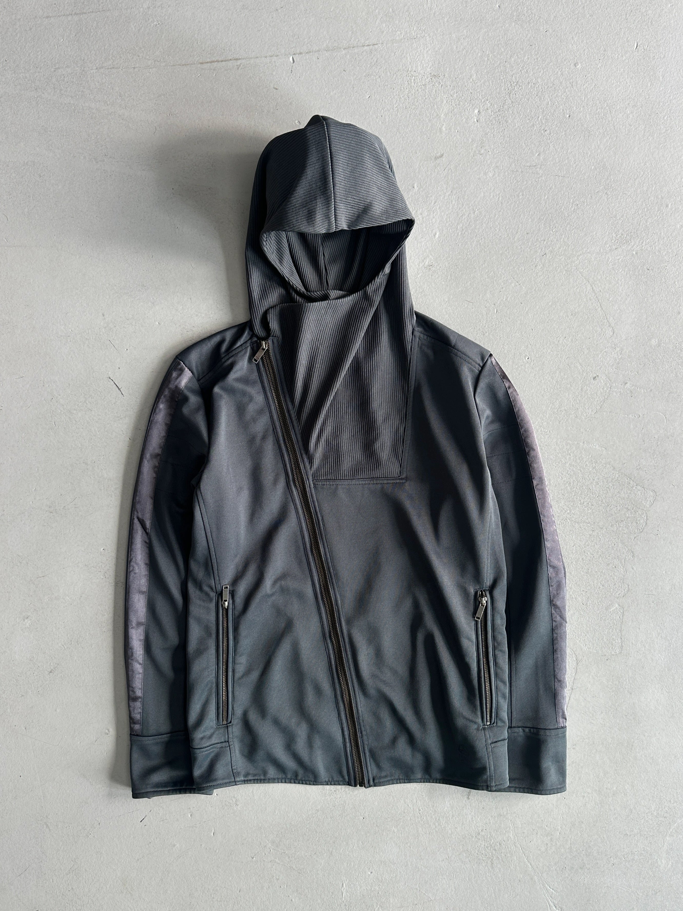 DIESEL - 2000s HOODED SWEATER WITH DIAGONAL ZIP CLOSURE